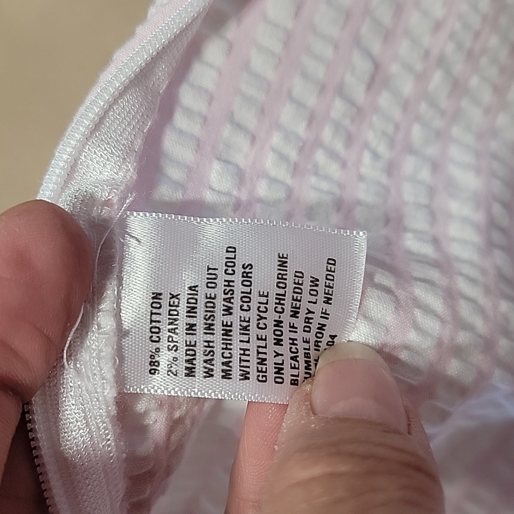 Kim Rogers Size 14 Pink and White Gingham Seersucker Cropped Pants - Picture 11 of 14